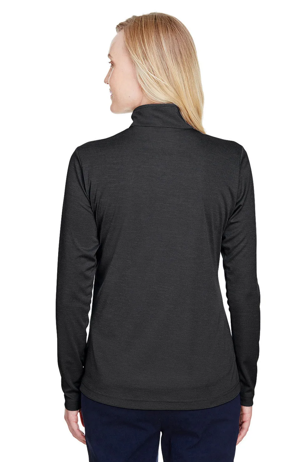 Team 365 Damen Zone Sonic Performance Feuchtigkeitstransportierendes 1/4-Zip Sweatshirt - Heather Schwarz