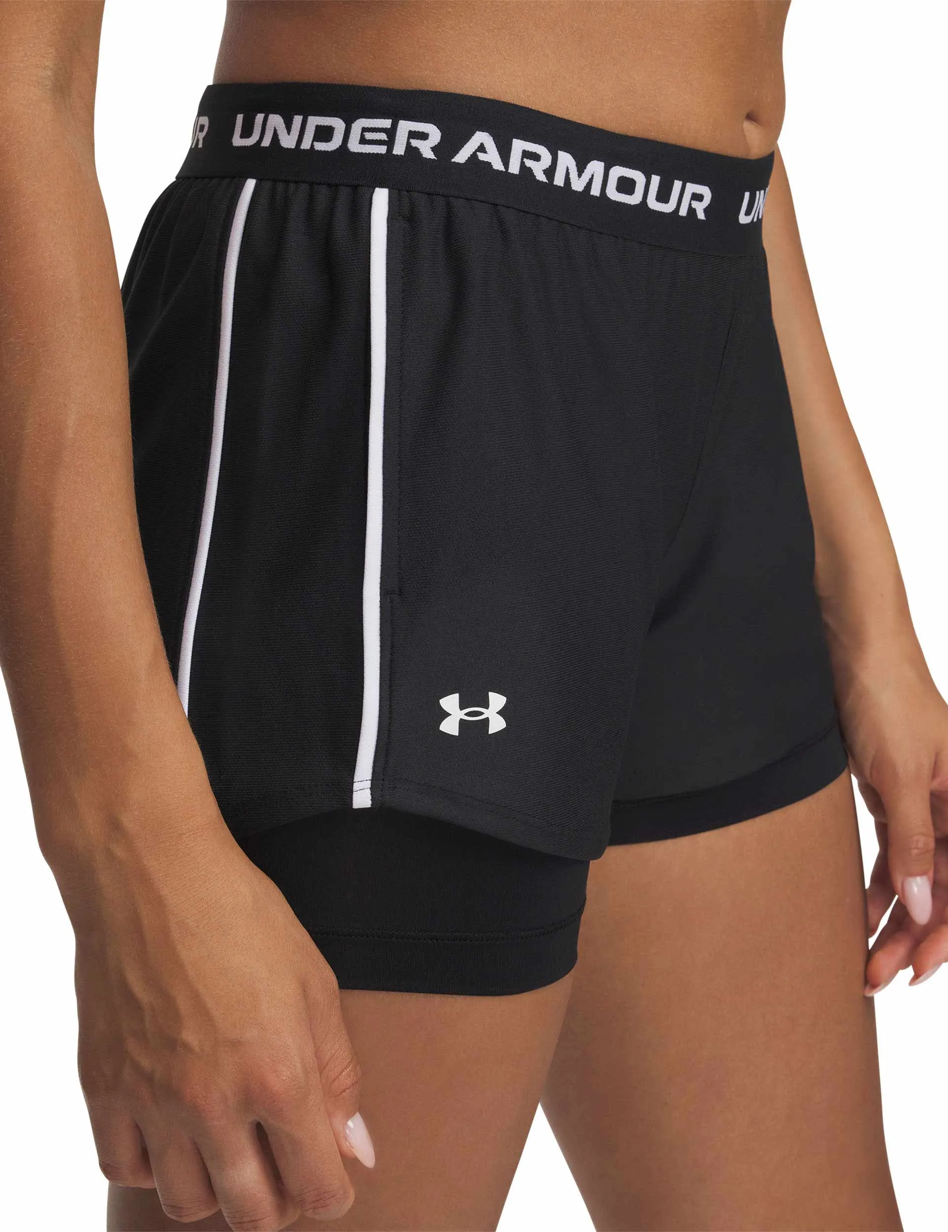 Tech Play Up 2-in-1 Shorts - Schwarz/Weiß