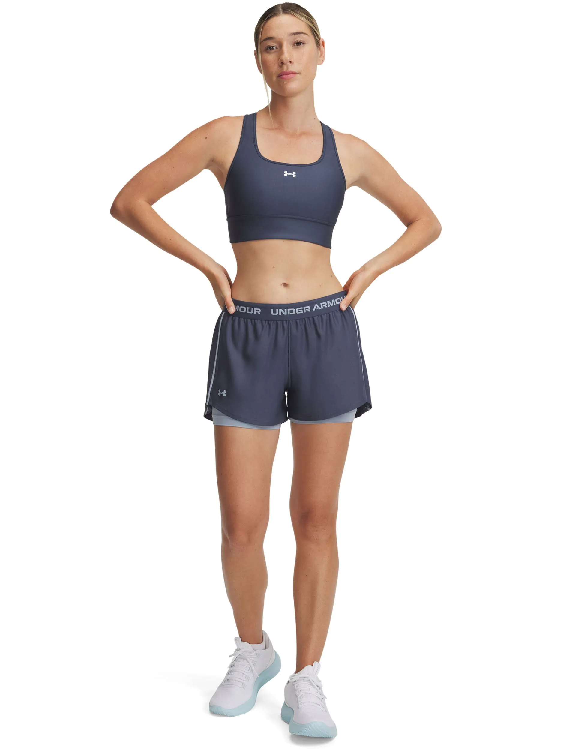 Tech Play Up 2-in-1 Shorts - Sturzregen Grau/Hafen Blau Under Armour Kleidung