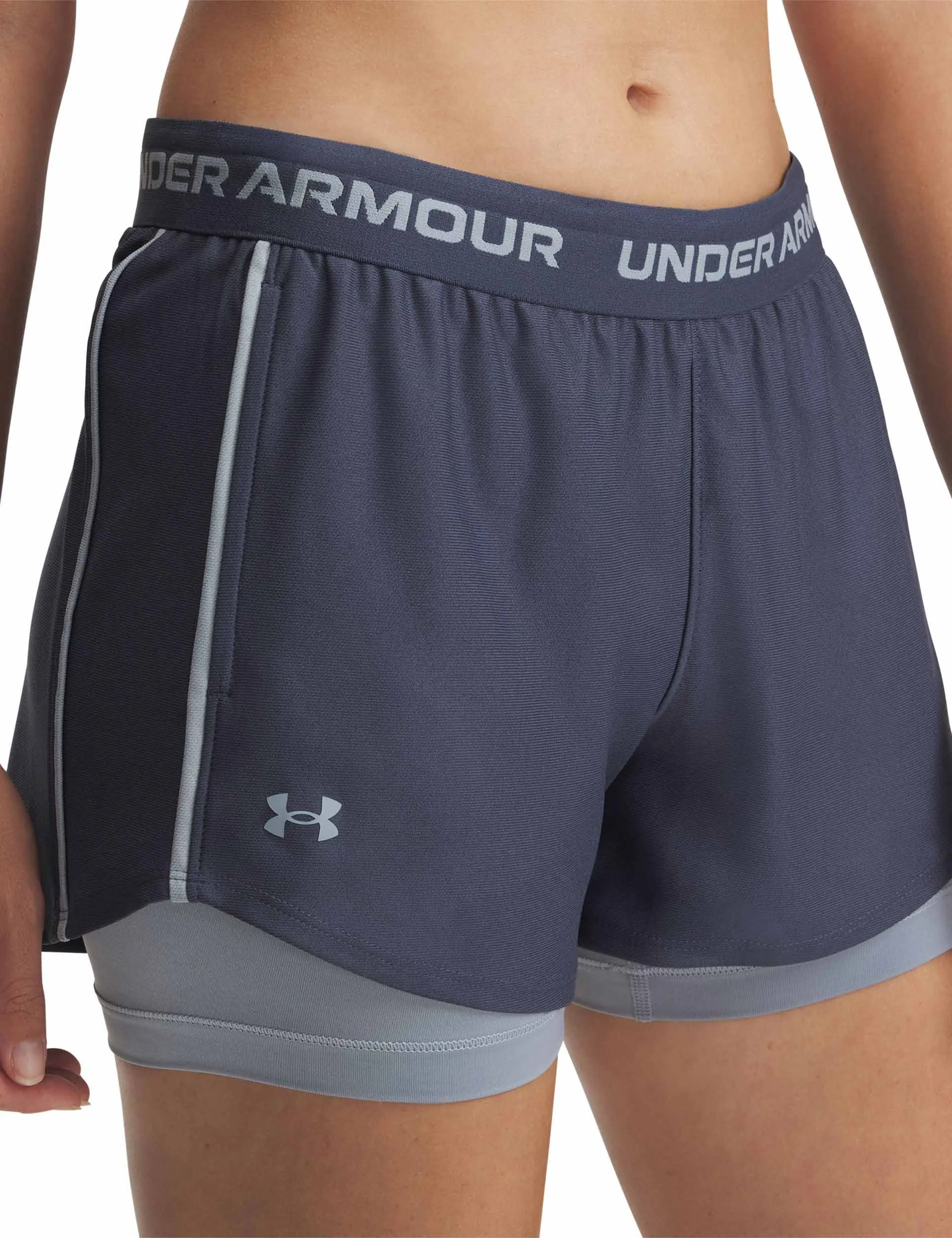 Tech Play Up 2-in-1 Shorts - Sturzregen Grau/Hafen Blau Under Armour Kleidung