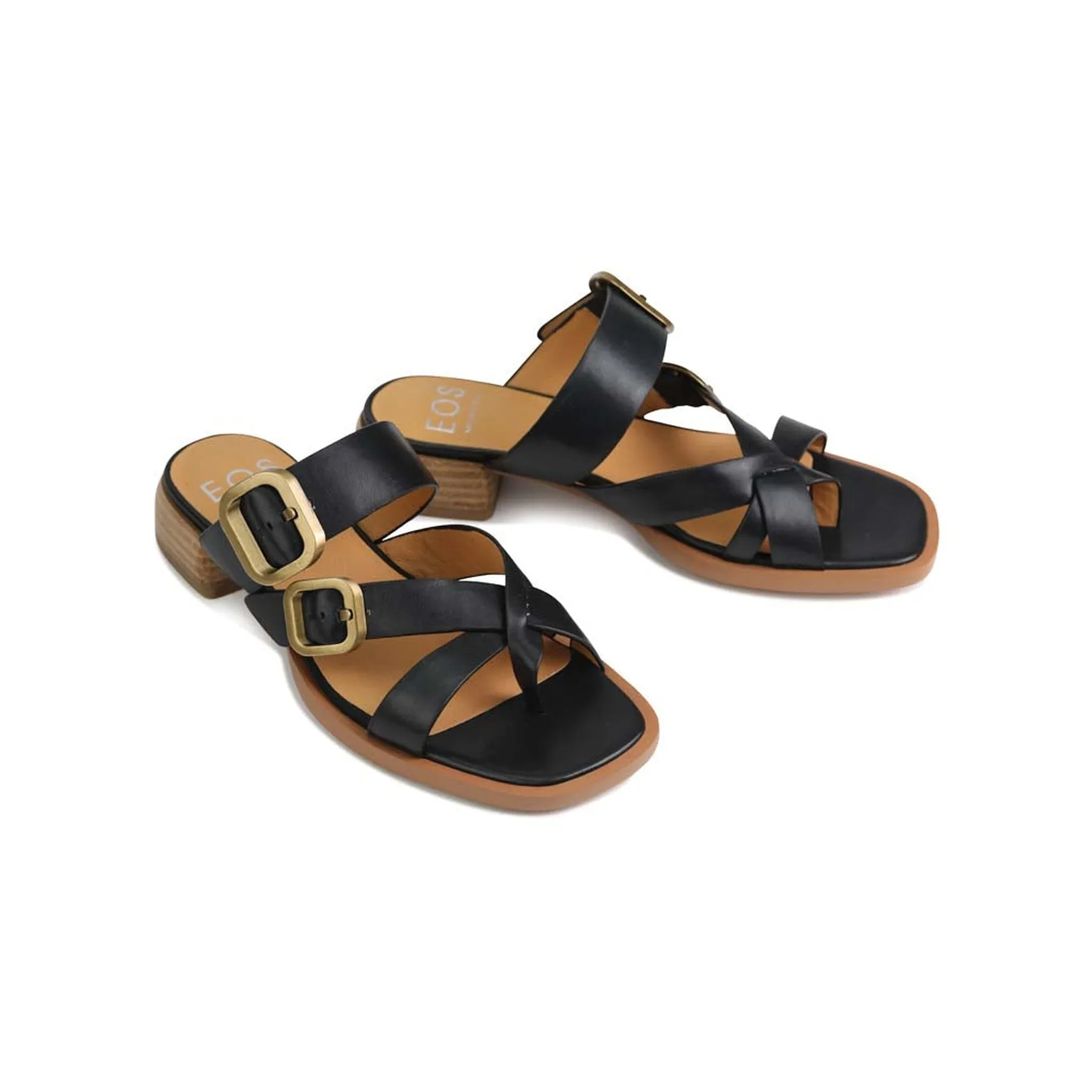TEIA LEDER-SLIDES SANDALEN