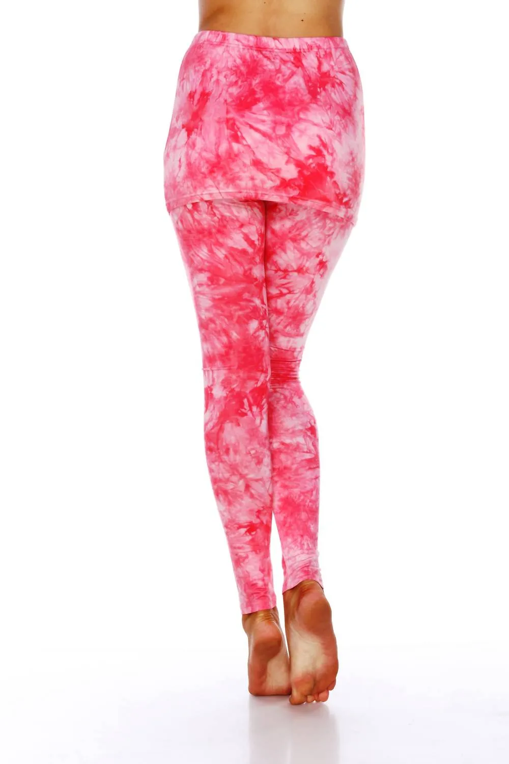 Rote Batik-Leggings mit Rock