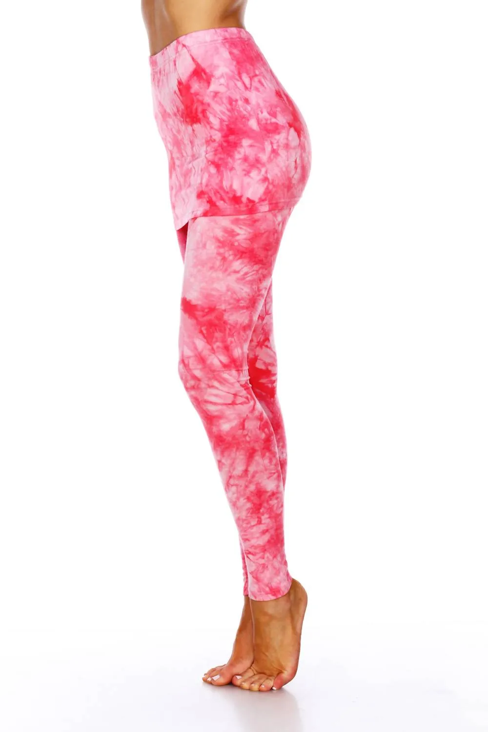 Rote Batik-Leggings mit Rock