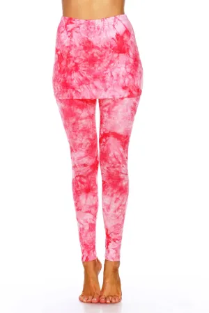 Rote Batik-Leggings mit Rock