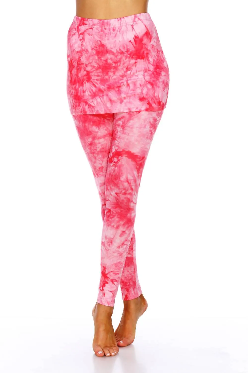 Rote Batik-Leggings mit Rock