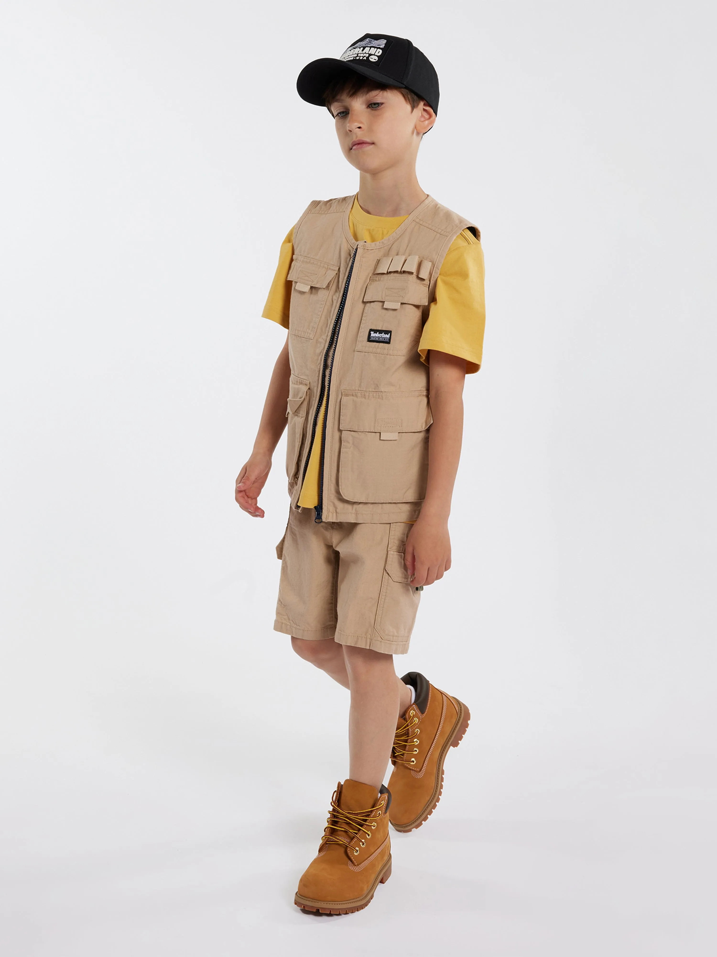 Timberland Jungen Multi-Taschen Gilet in Beige