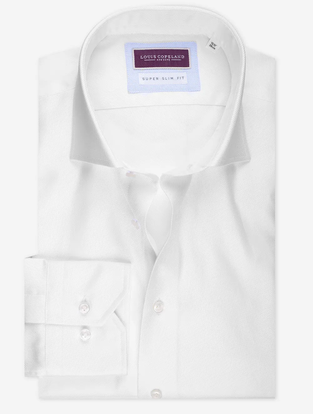Twill Super Slim Einfachbund Weiß