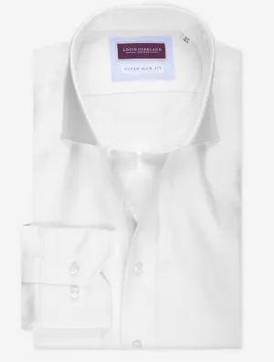 Twill Super Slim Einfachbund Weiß