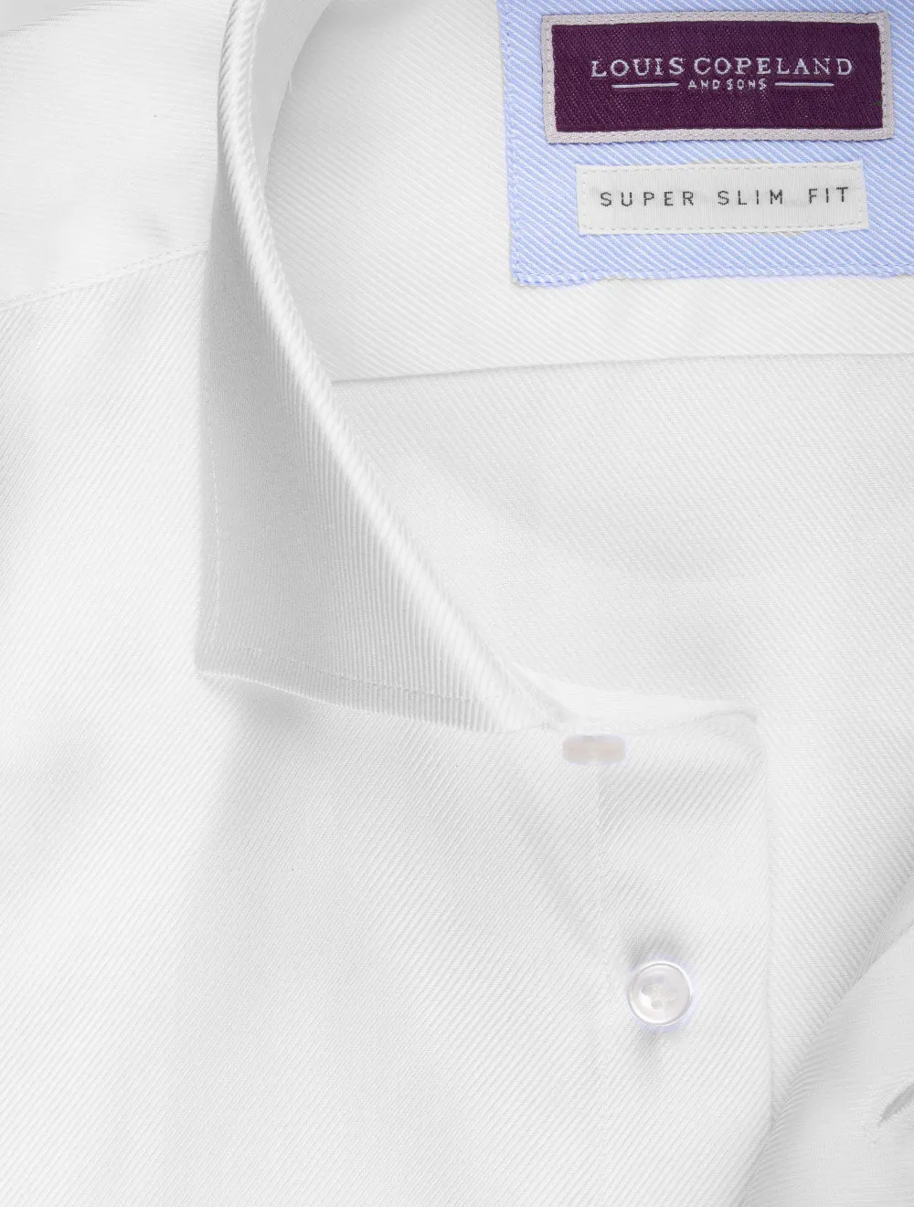 Twill Super Slim Einfachbund Weiß