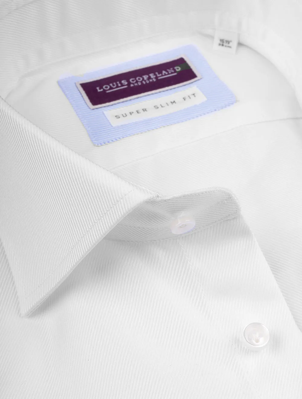 Twill Super Slim Einfachbund Weiß