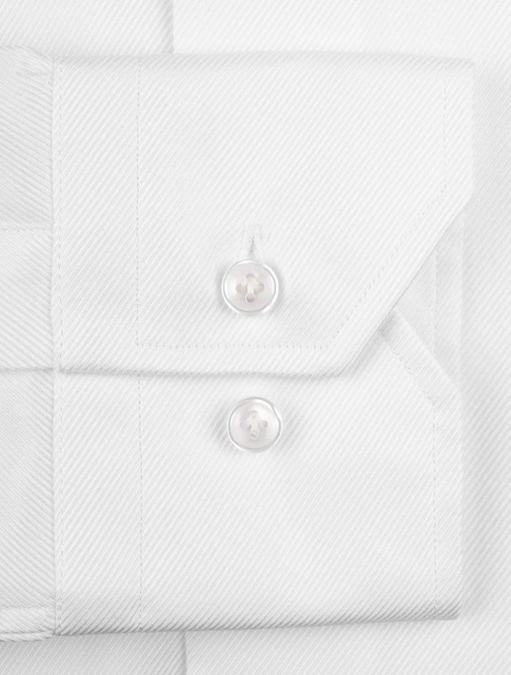 Twill Super Slim Einfachbund Weiß