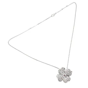 Van Cleef & Arpels Cosmos Brosche Anhänger Halskette aus 18 Karat Weißgold mit Diamanten in mittlerer Größe