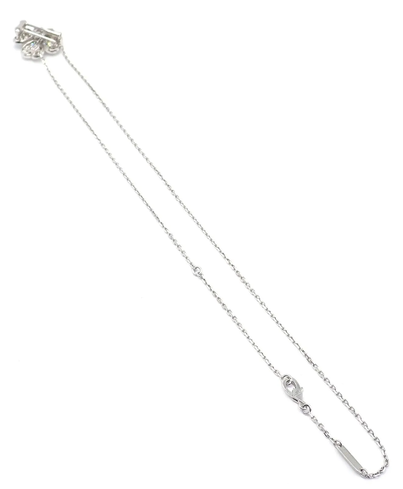 Van Cleef & Arpels Cosmos Brosche Anhänger Halskette aus 18 Karat Weißgold mit Diamanten in mittlerer Größe