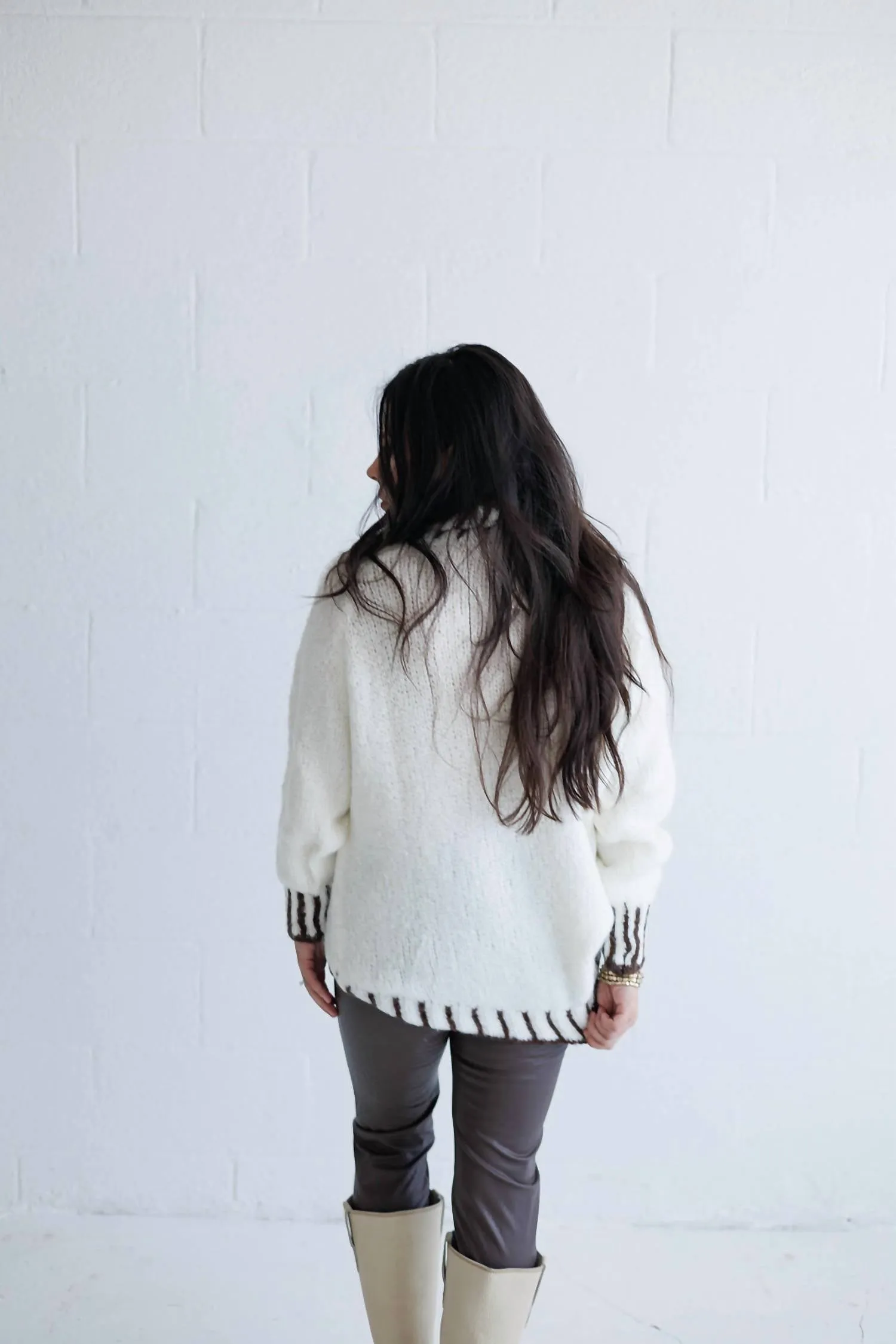 Vegane Leder-Leggings in Schokolade