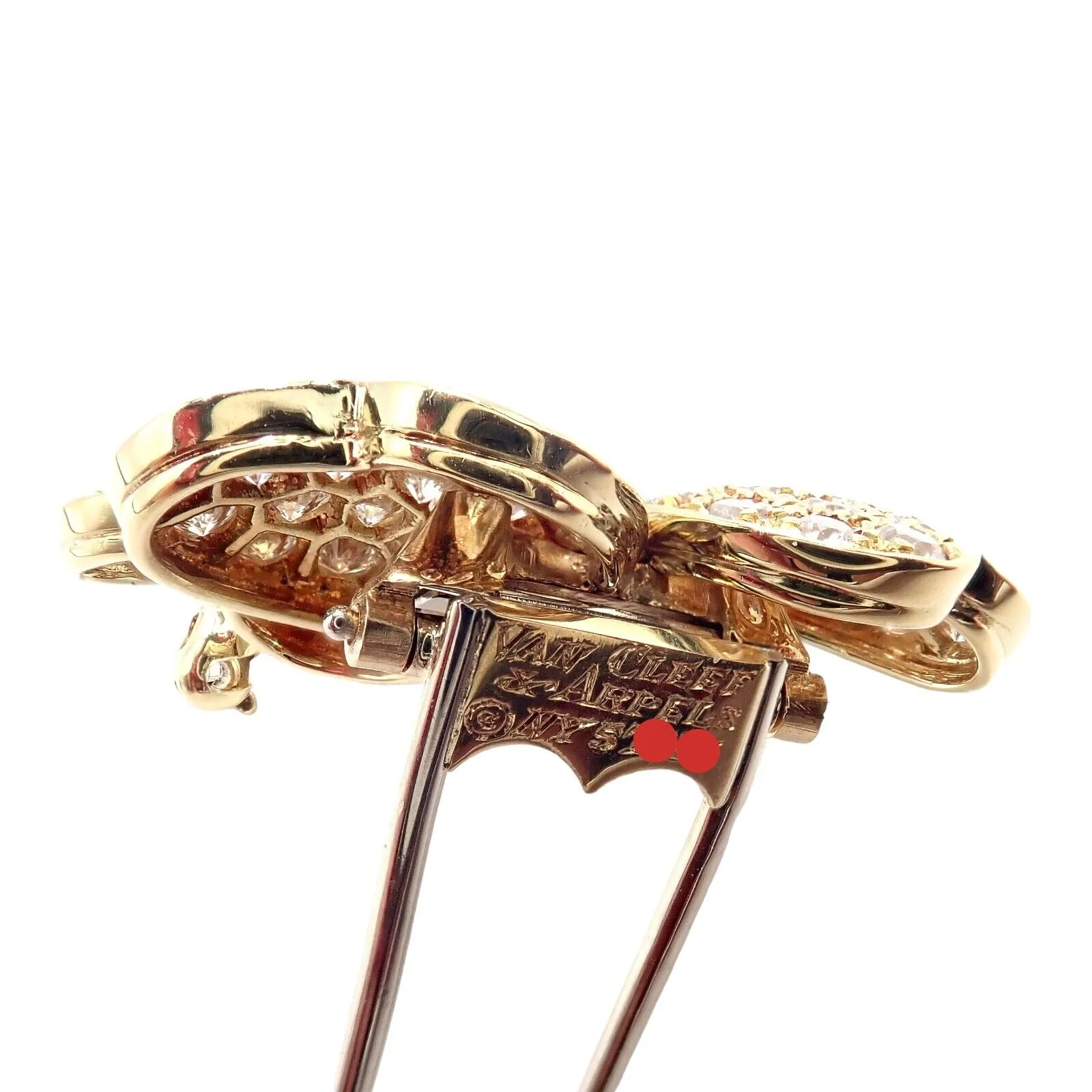 Vintage! Van Cleef & Arpels Cosmos Brosche & Anhänger aus 18 Karat Gelbgold mit Diamanten und Rubinen