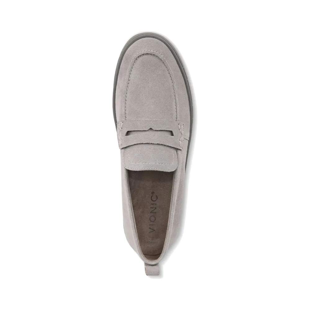 Vionic Damen Uptown Schlupf-Loafer aus Wildleder in Hellgrau