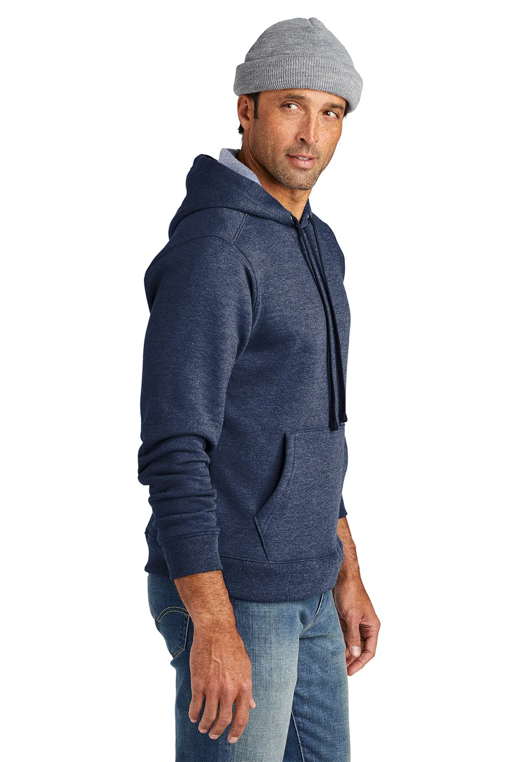 Volunteer Strickwaren Herren USA Gefertigt Chore Fleece Kapuzenpullover Hoodie mit Beuteltasche - Heather Starkes Marineblau