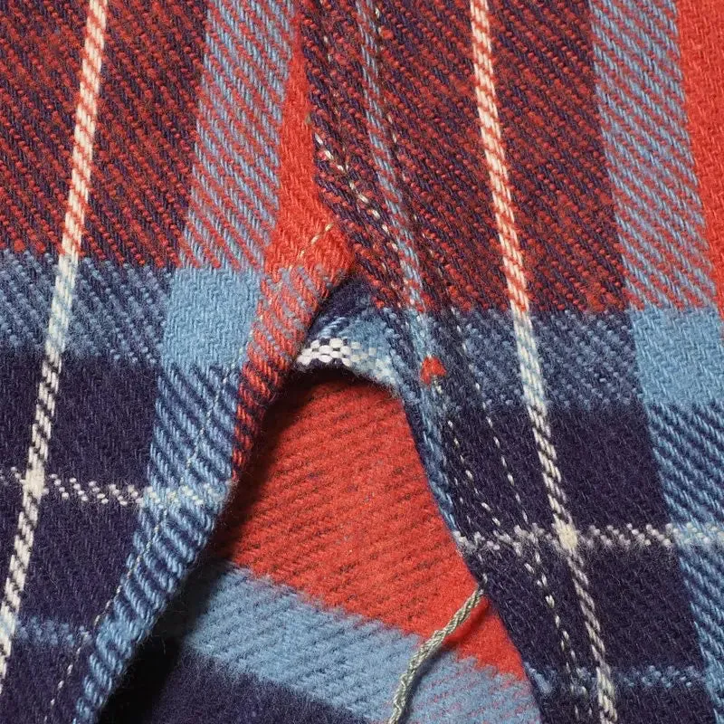 Warehouse & Co Los 3022 Flanell mit Kinnriemen - Lachs/Blau (Nicht waschen)