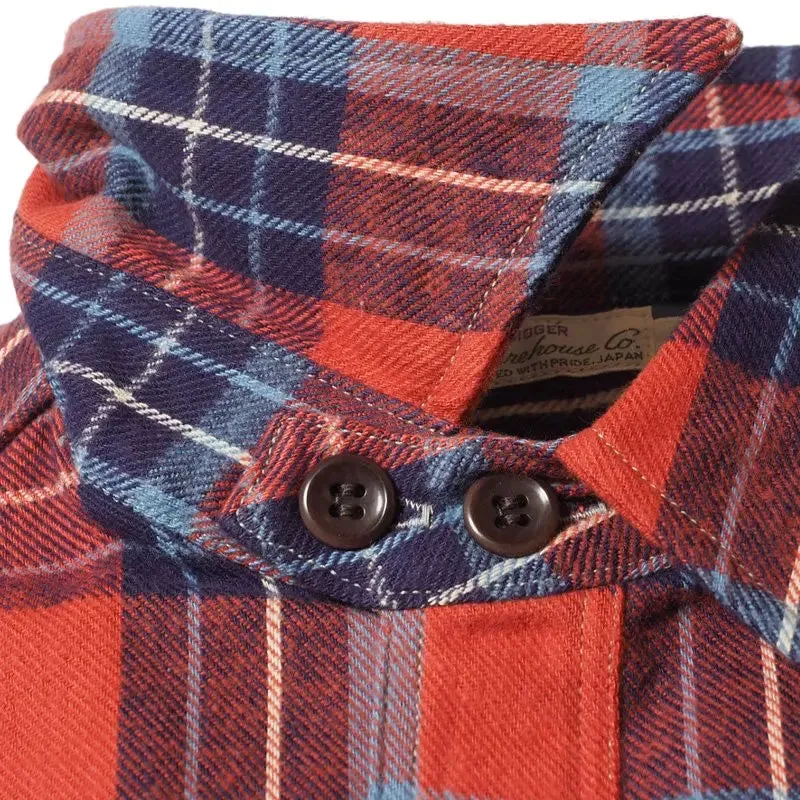 Warehouse & Co Los 3022 Flanell mit Kinnriemen - Lachs/Blau (Nicht waschen)