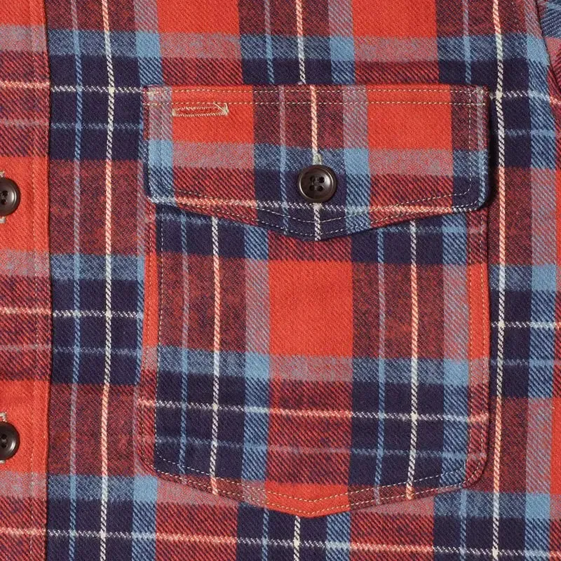 Warehouse & Co Los 3022 Flanell mit Kinnriemen - Lachs/Blau (Nicht waschen)
