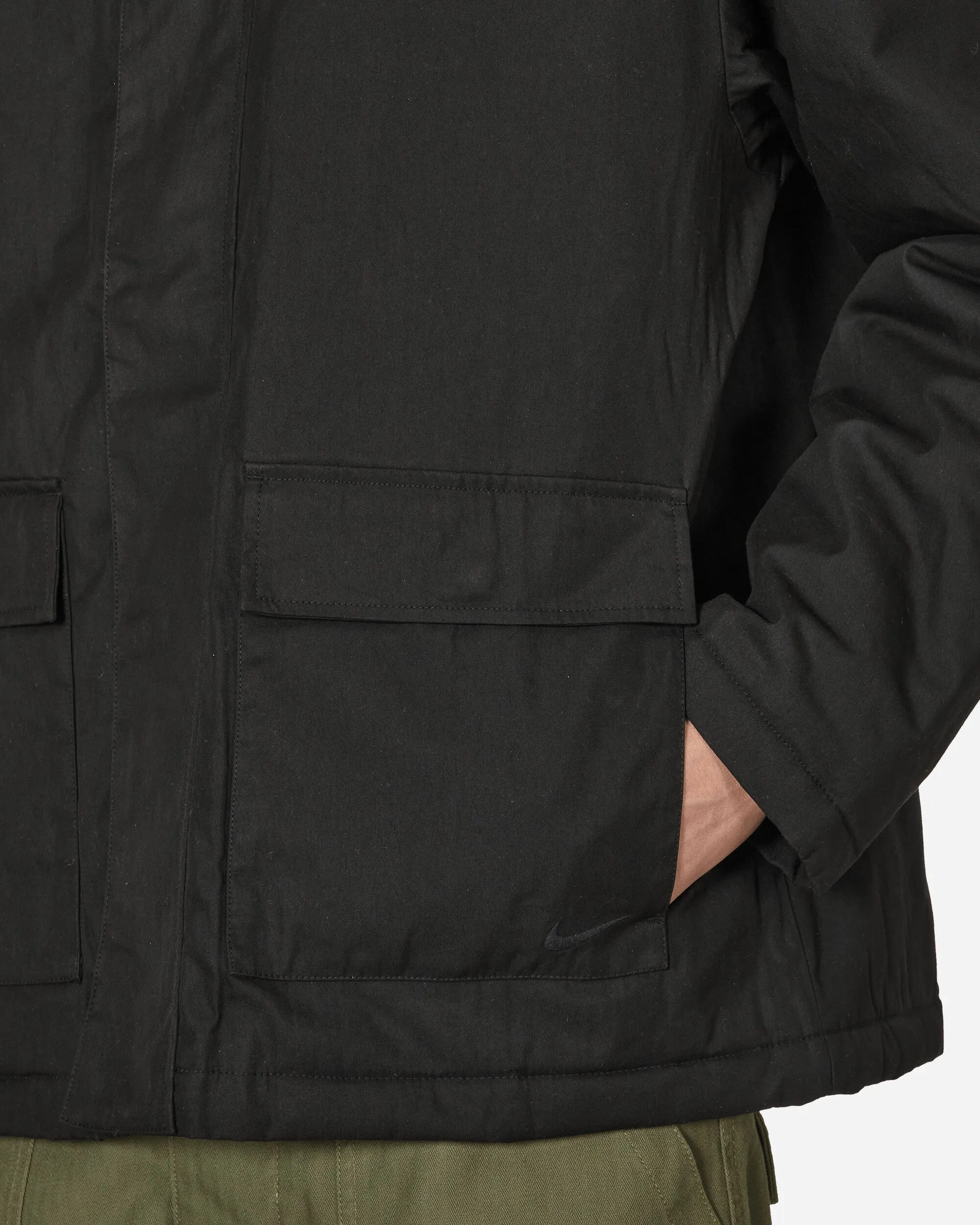 Gewachste Canvas Arbeitsjacke Schwarz