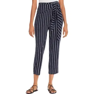 Damen Arrow Gestreifte High-Rise Straight-Leg Hose in Blau