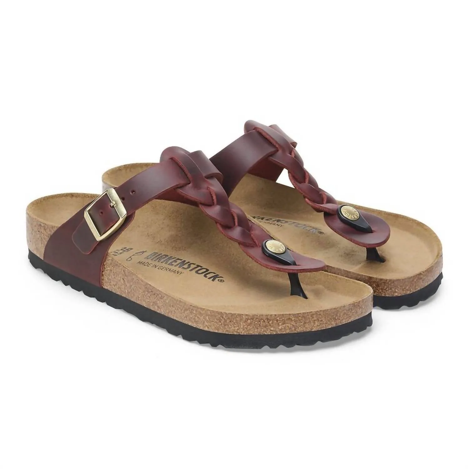 ECCO Damen Gizeh Geflochtene Sandalen aus Ölleder in Zinfandel