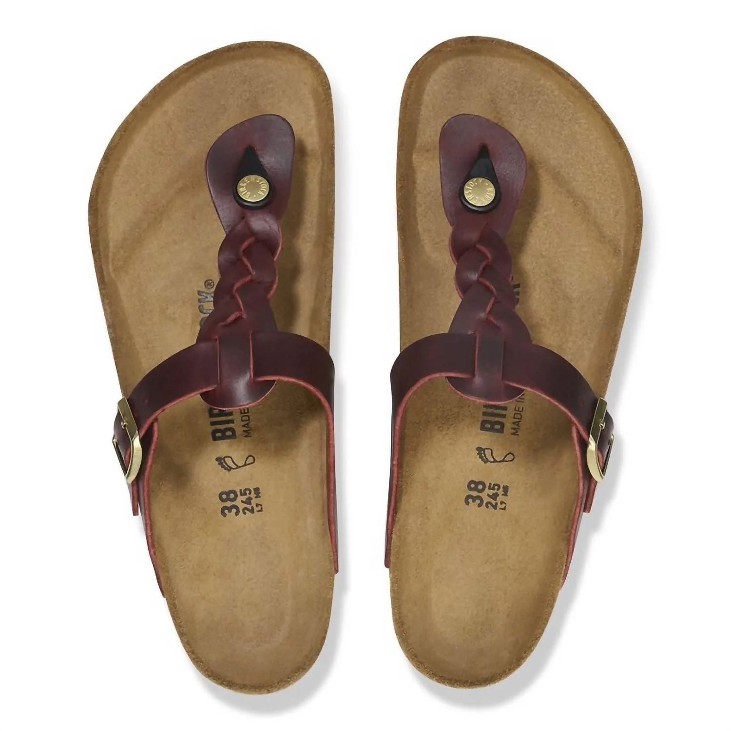 ECCO Damen Gizeh Geflochtene Sandalen aus Ölleder in Zinfandel