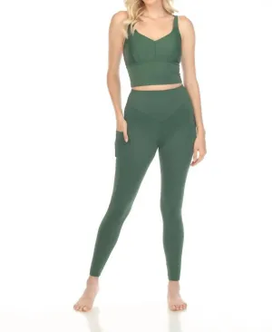 Yolanda Yoga-Leggings in Waldgrün