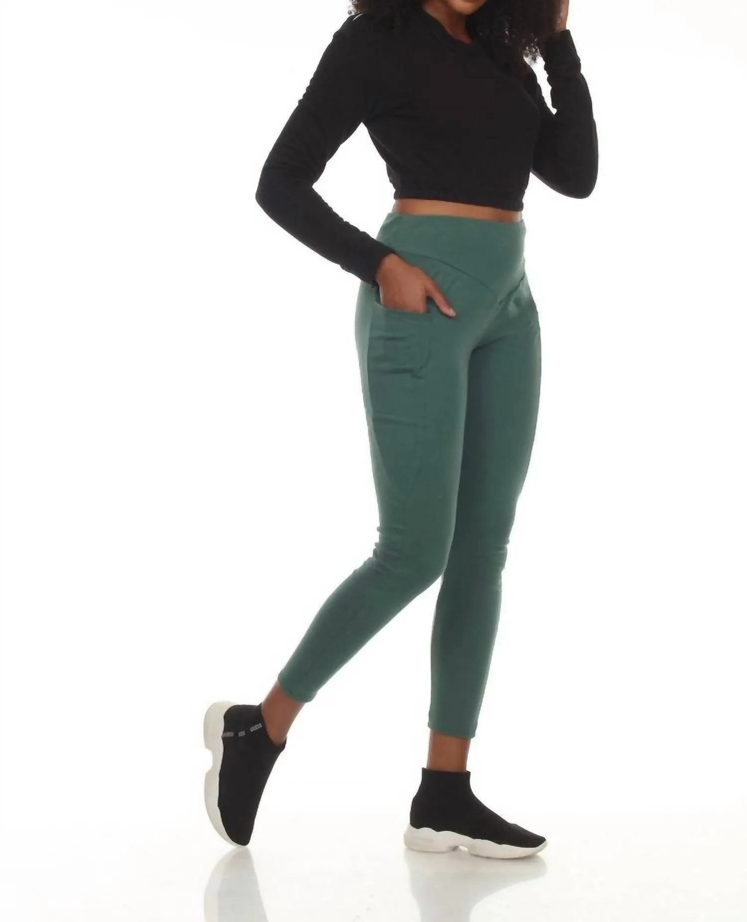 Yolanda Yoga-Leggings in Waldgrün