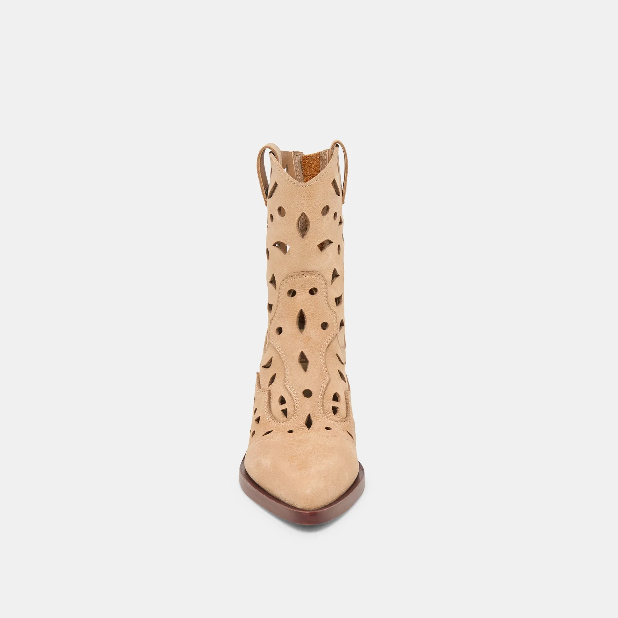 ZENOBI STIEFELETTEN KAMEL LEDER MIT VINTAGE-EFFEKT