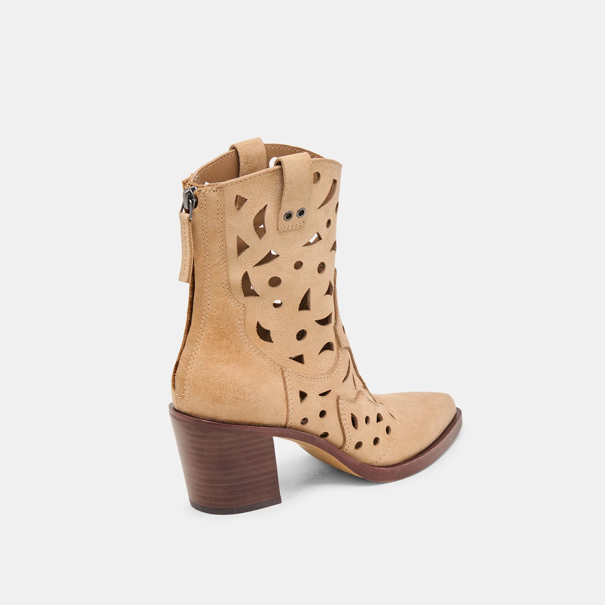 ZENOBI STIEFELETTEN KAMEL LEDER MIT VINTAGE-EFFEKT