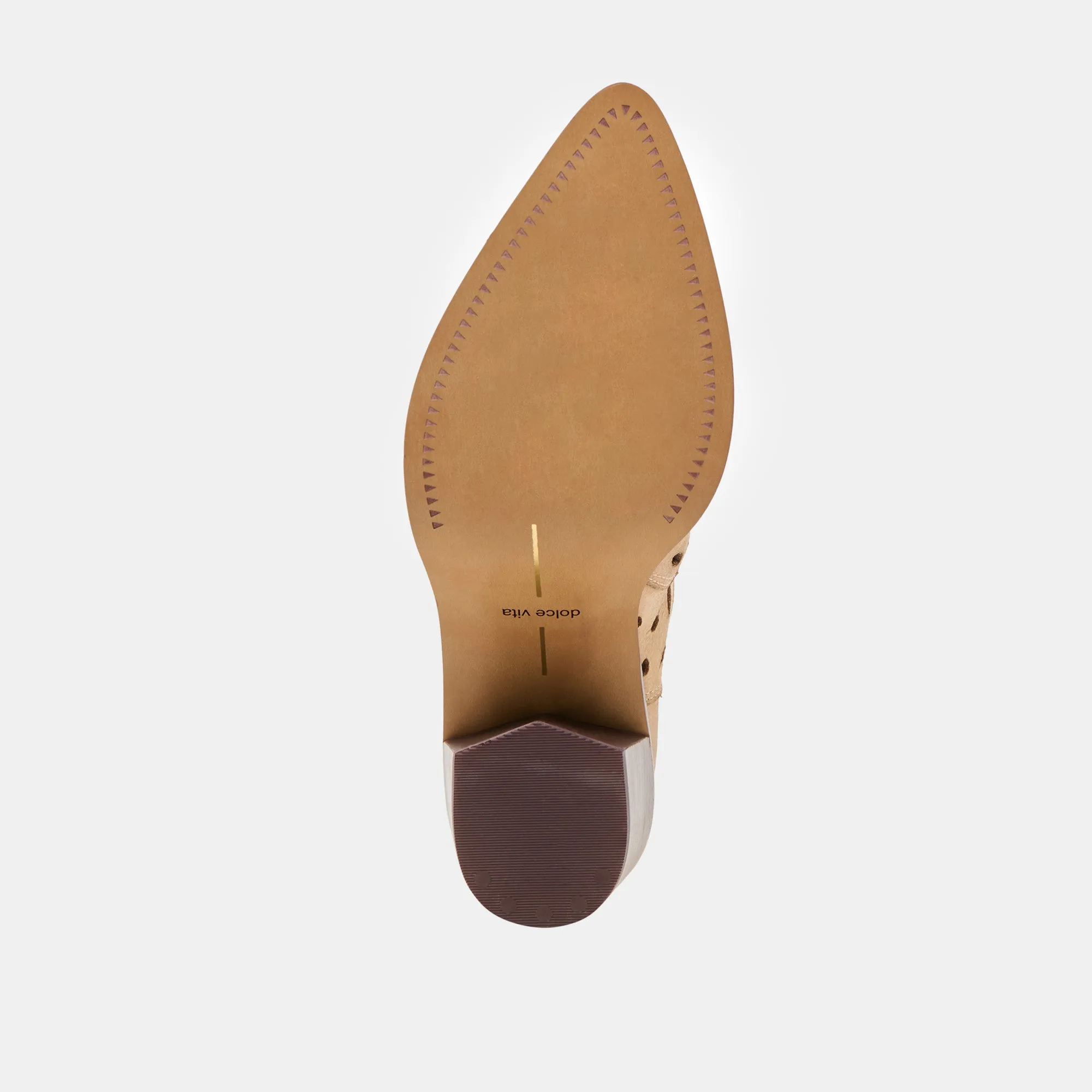 ZENOBI STIEFELETTEN KAMEL LEDER MIT VINTAGE-EFFEKT